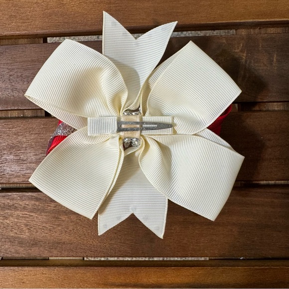 NWOT Handmade Christmas Hair Bows 3pcs / Santa Claus - Picture 5 of 9